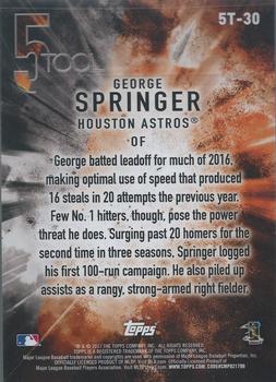 2017 Topps 5 Tool 5x7 #5T-30 George Springer Back