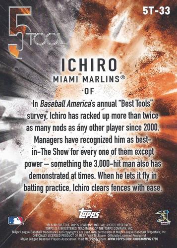 2017 Topps 5 Tool 5x7 #5T-33 Ichiro Suzuki Back