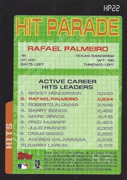 2003 Topps - Hit Parade #HP22 Rafael Palmeiro Back