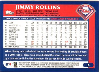 2003 Topps - Home Team Advantage #3 Jimmy Rollins Back