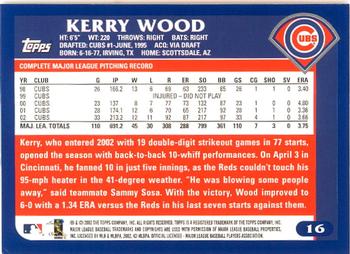 2003 Topps - Home Team Advantage #16 Kerry Wood Back