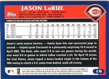 2003 Topps - Home Team Advantage #18 Jason LaRue Back