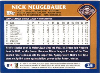 2003 Topps - Home Team Advantage #25 Nick Neugebauer Back