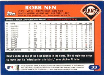 2003 Topps - Home Team Advantage #33 Robb Nen Back