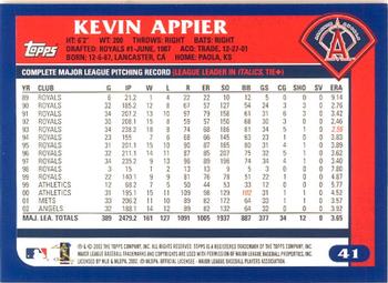2003 Topps - Home Team Advantage #41 Kevin Appier Back