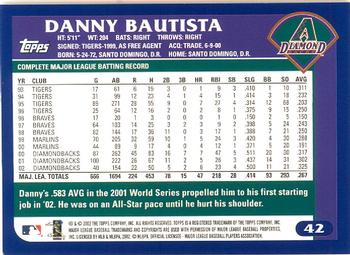 2003 Topps - Home Team Advantage #42 Danny Bautista Back