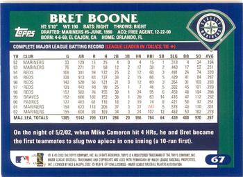 2003 Topps - Home Team Advantage #67 Bret Boone Back