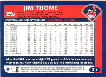 2003 Topps - Home Team Advantage #71 Jim Thome Back