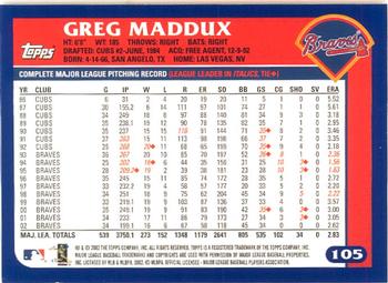 2003 Topps - Home Team Advantage #105 Greg Maddux Back
