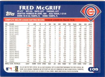 2003 Topps - Home Team Advantage #108 Fred McGriff Back