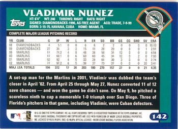 2003 Topps - Home Team Advantage #142 Vladimir Nunez Back