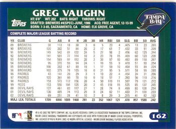 2003 Topps - Home Team Advantage #162 Greg Vaughn Back