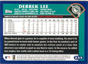 2003 Topps - Home Team Advantage #233 Derrek Lee Back