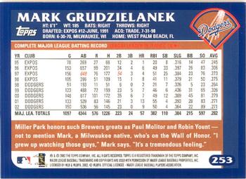 2003 Topps - Home Team Advantage #253 Mark Grudzielanek Back