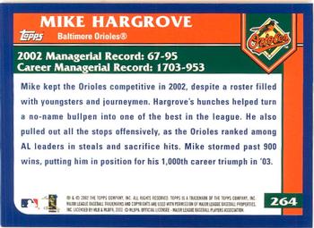2003 Topps - Home Team Advantage #264 Mike Hargrove Back