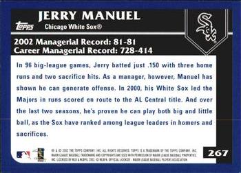 2003 Topps - Home Team Advantage #267 Jerry Manuel Back