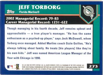 2003 Topps - Home Team Advantage #273 Jeff Torborg Back