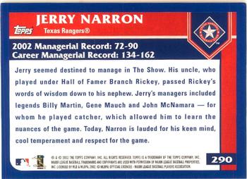 2003 Topps - Home Team Advantage #290 Jerry Narron Back