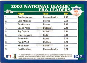 2003 Topps - Home Team Advantage #347 Randy Johnson / Greg Maddux / Tom Glavine  Back