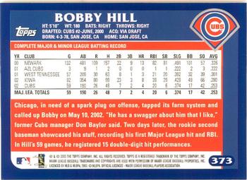 2003 Topps - Home Team Advantage #373 Bobby Hill Back