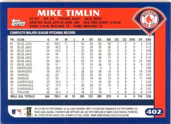 2003 Topps - Home Team Advantage #402 Mike Timlin Back