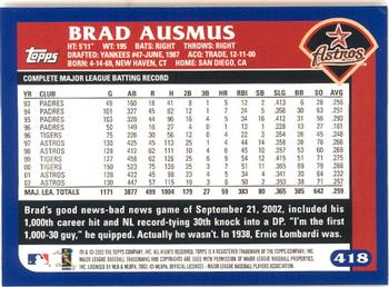 2003 Topps - Home Team Advantage #418 Brad Ausmus Back
