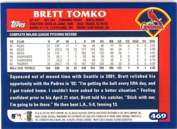 2003 Topps - Home Team Advantage #469 Brett Tomko Back