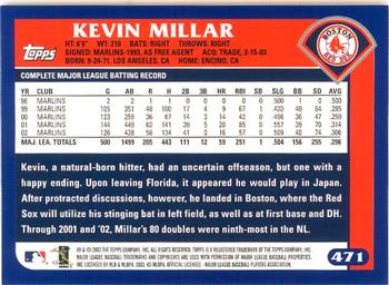 2003 Topps - Home Team Advantage #471 Kevin Millar Back