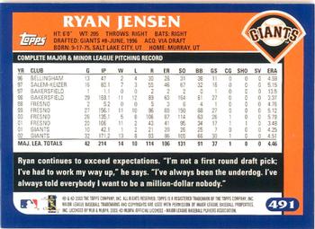 2003 Topps - Home Team Advantage #491 Ryan Jensen Back