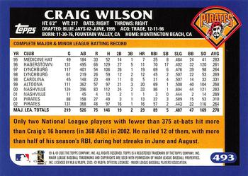 2003 Topps - Home Team Advantage #493 Craig Wilson Back