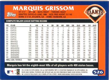 2003 Topps - Home Team Advantage #526 Marquis Grissom Back