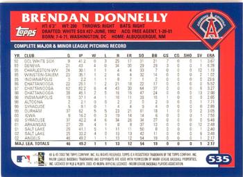 2003 Topps - Home Team Advantage #535 Brendan Donnelly Back