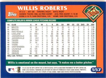 2003 Topps - Home Team Advantage #557 Willis Roberts Back