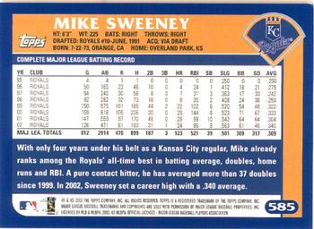 2003 Topps - Home Team Advantage #585 Mike Sweeney Back