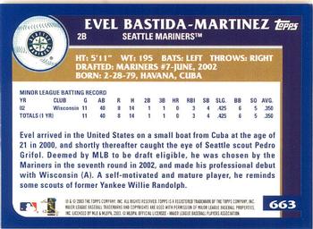 2003 Topps - Home Team Advantage #663 Evel Bastida-Martinez Back