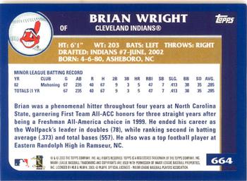 2003 Topps - Home Team Advantage #664 Brian Wright Back