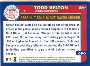 2003 Topps - Home Team Advantage #696 Todd Helton Back