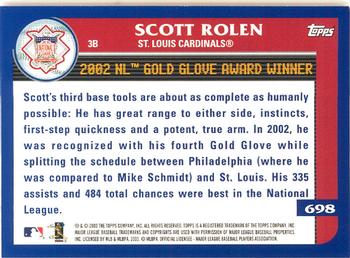 2003 Topps - Home Team Advantage #698 Scott Rolen Back