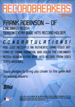 2003 Topps - Record Breakers Relics #RBR-FR2 Frank Robinson Back