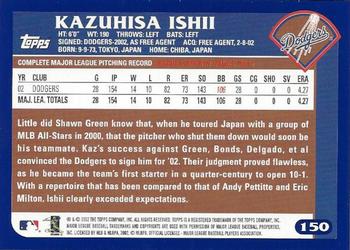 2003 Topps - Trademark Variations #150 Kazuhisa Ishii Back