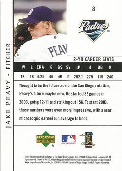 2004 Upper Deck San Diego Padres #8 Jake Peavy Back