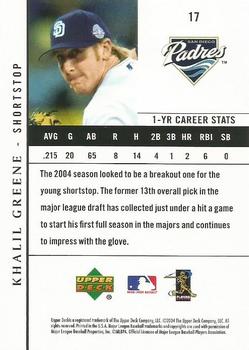 2004 Upper Deck San Diego Padres #17 Khalil Greene Back