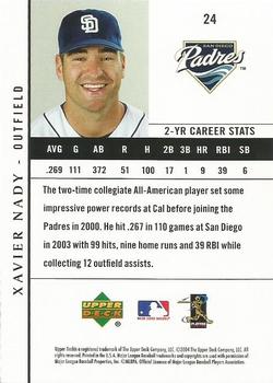 2004 Upper Deck San Diego Padres #24 Xavier Nady Back