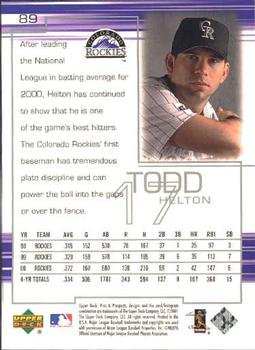 2001 Upper Deck Pros & Prospects #89 Todd Helton Back