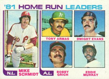 2003 Topps - Vintage Embossed #162 81 Home Run Leaders (Mike Schmidt / Tony Armas / Dwight Evans / Bobby Grich / Eddie Murray) Front