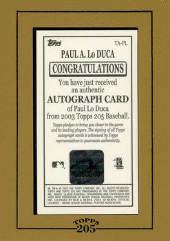 2003 Topps 205 - Autographs #TA-PL Paul Lo Duca Back