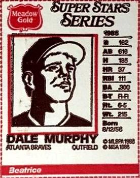 1986 Meadow Gold Milk Carton Sketches #NNO Dale Murphy Front