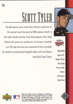 2001 Upper Deck Prospect Premieres #76 Scott Tyler Back