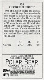 2003 Topps 205 - Polar Bear #155 George Brett Back