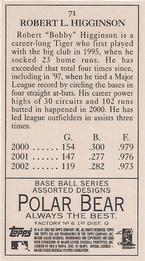 2003 Topps 205 - Polar Bear #71 Bobby Higginson Back